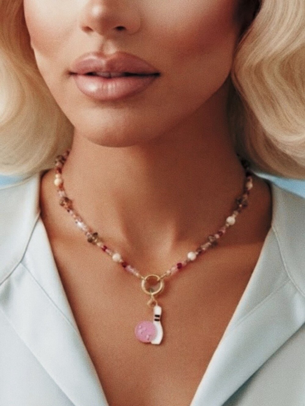 Handcrafted Trixie Mattel Cosmetics Queen Pin Beaded Necklace